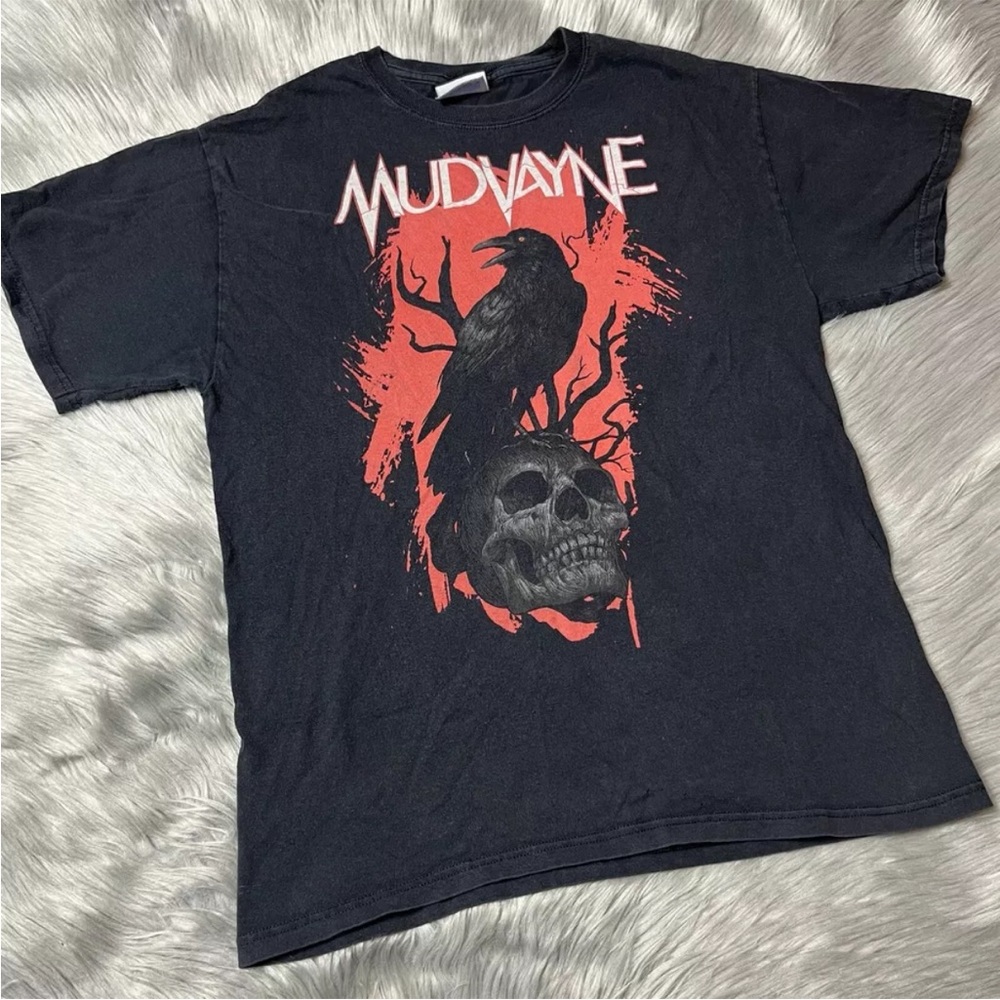 Mudvayne Nu Metal Black Red Crow Skull T Shirt